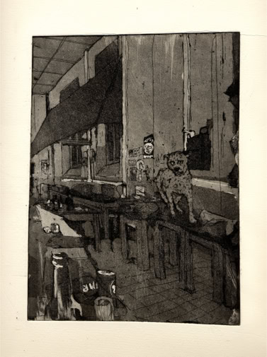 Ixelles, l'atelier, son fauve, ses burettes…