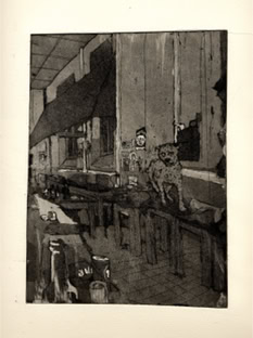 Ixelles, l'atelier, son fauve, ses burettes…